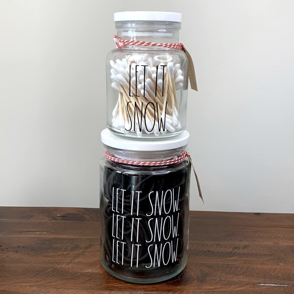 Rae Dunn • Let It Snow Cosmetic Jar Set